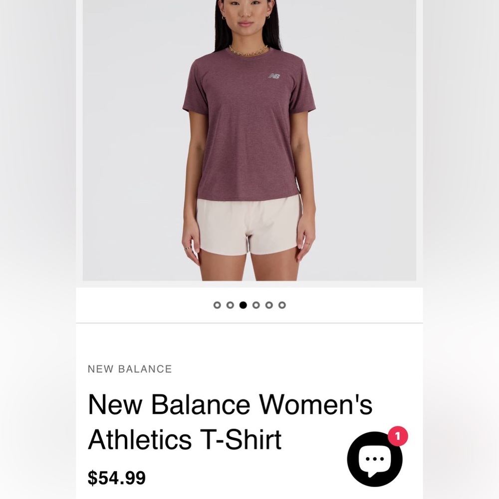 x2 New Balance Women's Maroon & Camo Heather Tee
